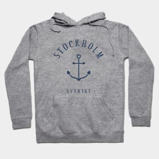 Stockholm capital of Sweden Anchor Vintage Design Hoodie